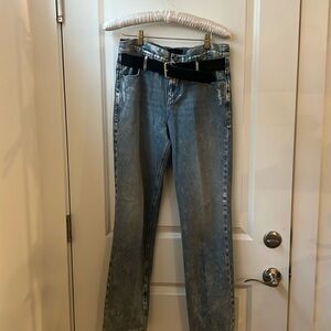 R+A loose fit high-rise Jean with a silver sheen size small